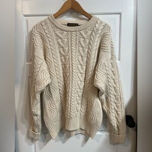 Eddie Bauer Cable Knit Sweater in Cream. So comfy and warm. In great condition